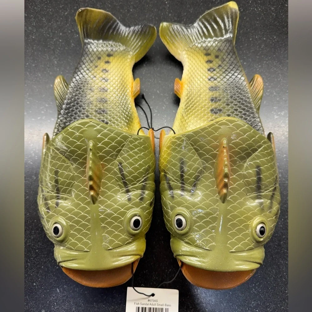FISH-FLOPS!  River's Edge Products Adults Bass Fish Sandals Size 9M/10W NWT